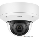 Wisenet XND-8081RV 5MP Vandal-Resistant Indoor IR Network Dome Camera , 3.6~9.4mm 2.6x motorized varifocal lens , RJ45 Connection .