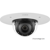 Wisenet XND-8081RF 5MP Flush Mount IR Network Indoor Dome Camera , 3.6~9.4mm (2.6x) motorized varifocal lens , RJ45 Connection .