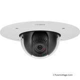 Wisenet  XND-8081FZ  5MP Flush Mount Network Indoor Dome PTRZ Camera , 3.6~9.4mm (2.6x) motorized varifocal lens, RJ45 connection .