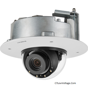 Wisenet XND-8081RF 5MP Flush Mount IR Network Indoor Dome Camera , 3.6~9.4mm (2.6x) motorized varifocal lens , RJ45 Connection .