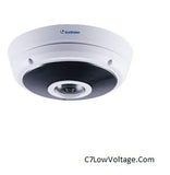 Geovision GV-EFER3700 3MP Super Low Lux WDR Pro IR PoE Fisheye Rugged Network Camera with 1.24mm Lens, RJ45 Connection