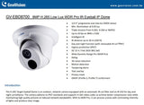 GEOVISION GV-EBD8700 8MP Low Lux WDR Pro IR PoE Eyeball Network outdoor Dome camera with 2.8mm lens, RJ45 Connection