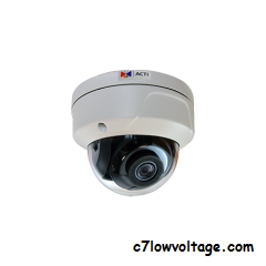 ACTI CORPORATION A74 6MP IR WDR SLLS PoE Outdoor Network Dome Camera with 2.8mm Lens, RJ45 Connection.