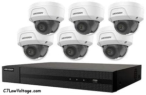 HIKVISION EKI-K82D46 8-Channel 4K POE NVR Value Express Kit with (6) 4MP Outdoor Network Dome Camera, (2.8 mm Fixed Lens), RJ45 Connections