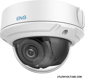 ENS SIP34D3/MZ-C 4MP IR True WDR 3D DNR PoE Network Outdoor Dome Camera with 2.8-12mm Lens, RJ45 Connection