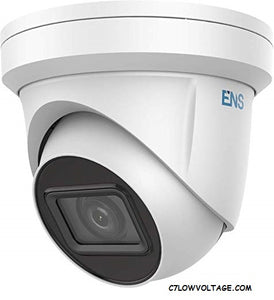 ENS SIP44T3A/MZ-K Starlight 4MP IR WDR PoE Outdoor Turret Network Camera with 2.8 to 12 mm motorized varifocal lens, RJ45 Connection