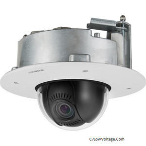 Wisenet  XND-8081FZ  5MP Flush Mount Network Indoor Dome PTRZ Camera , 3.6~9.4mm (2.6x) motorized varifocal lens, RJ45 connection .