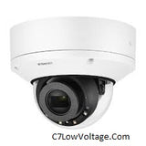 Wisenet XND-6081REV 2MP Vandal-Resistant Indoor IR Network Dome Camera with PoE Extender , 2.8 ~ 12mm (4.3x) motorized varifocal lens . RJ45 Connection .
