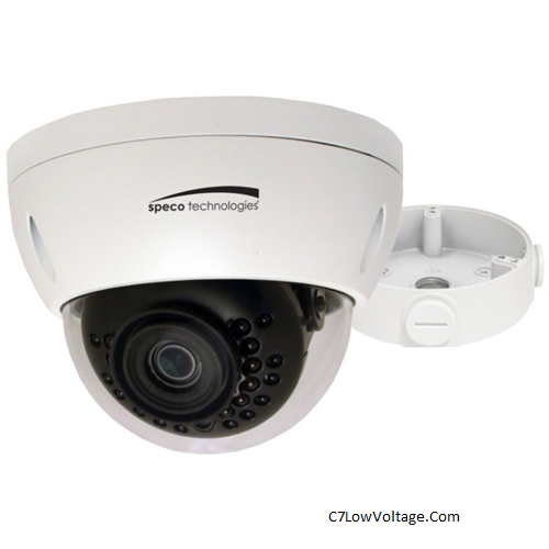 Speco Technologies O4VLD1 4MP Outdoor Network Dome Camera , 2.8mm Fixed Lens with Night Vision, RJ45 Connection .